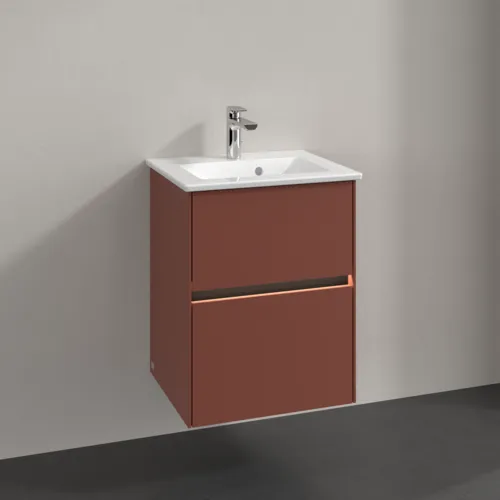 VILLEROY BOCH Toaletní skříňka Collaro, s osvětlením, 2 výsuvy, 472 x 609,5 x 404 mm, vínově červená #C141B0AH, obrázek 2