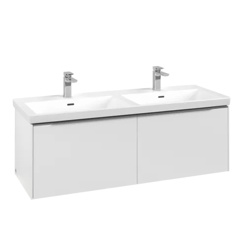 VILLEROY BOCH Subway 3.0 Vanity unit, s osvětlením, 2 výsuvy, 1272 x 429 x 478 mm, čistě bílá #C567L0VF