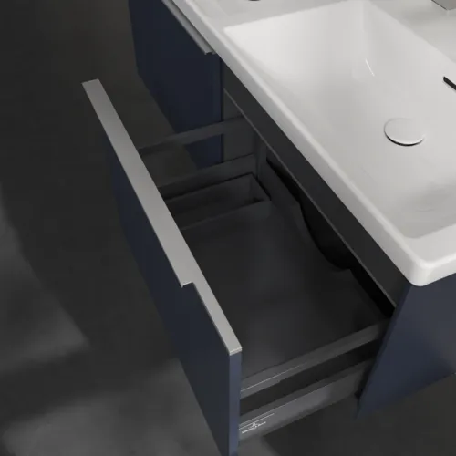 VILLEROY BOCH Subway 3.0 Vanity unit, s osvětlením, 2 výsuvy, 1272 x 429 x 478 mm, Marine Blue #C567L0VQ, obrázek 7