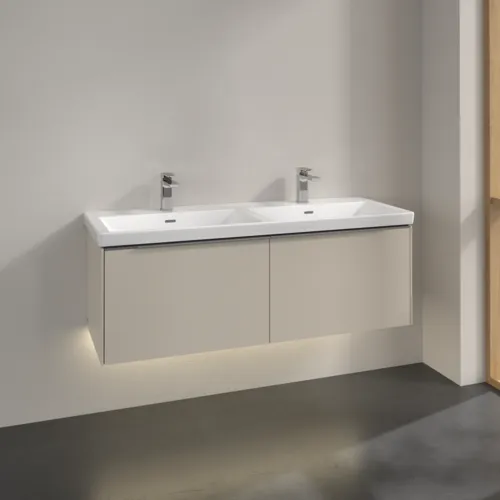 VILLEROY BOCH Subway 3.0 Vanity unit, s osvětlením, 2 výsuvy, 1272 x 429 x 478 mm, Cashmere Grey #C567L0VN, obrázek 2