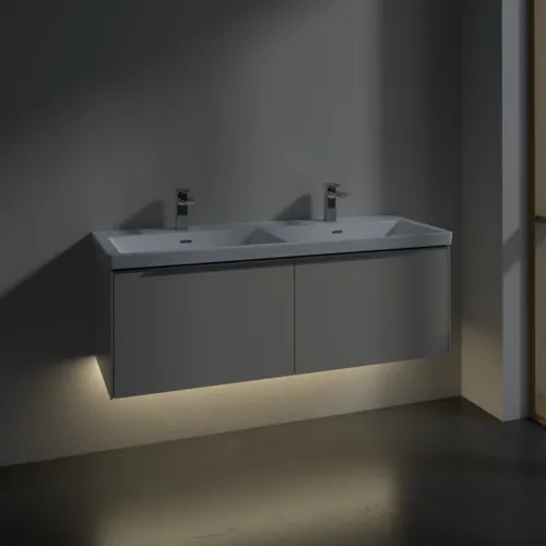 VILLEROY BOCH Subway 3.0 Vanity unit, s osvětlením, 2 výsuvy, 1272 x 429 x 478 mm, Cashmere Grey #C567L0VN, obrázek 5