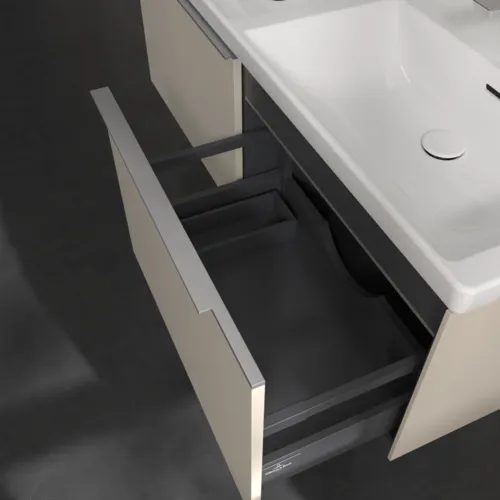 VILLEROY BOCH Subway 3.0 Vanity unit, s osvětlením, 2 výsuvy, 1272 x 429 x 478 mm, Cashmere Grey #C567L0VN, obrázek 7