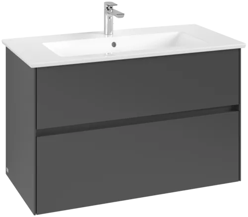 VILLEROY BOCH Toaletní skříňka Collaro, s osvětlením, 2 výsuvy, 961 x 610 x 480 mm, grafitová barva #C145B0VR