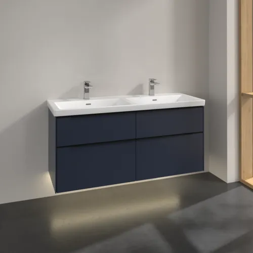 VILLEROY BOCH Subway 3.0 Vanity unit, s osvětlením, 4 výsuvy, 1272 x 576 x 478 mm, Marine Blue #C568L1VQ, obrázek 2