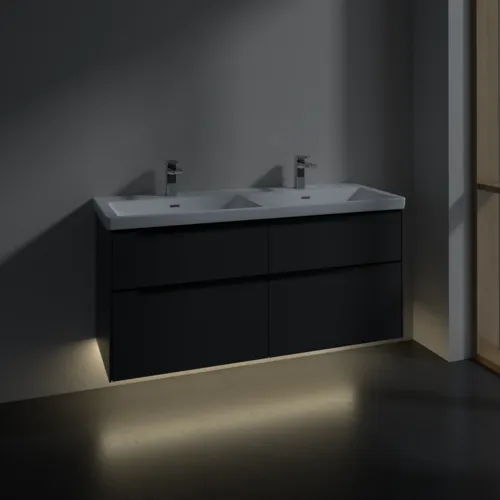 VILLEROY BOCH Subway 3.0 Vanity unit, s osvětlením, 4 výsuvy, 1272 x 576 x 478 mm, grafitová barva #C568L1VR, obrázek 5