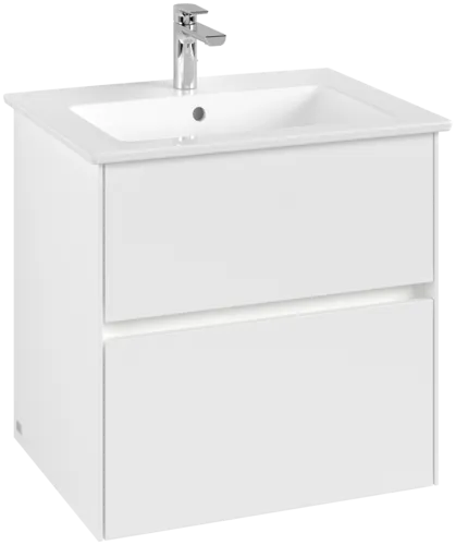 VILLEROY BOCH Umyvadlová skříňka Collaro, s osvětlením, 2 výsuvy, 611 x 610 x 480 mm, bílá matná #C143B0MS