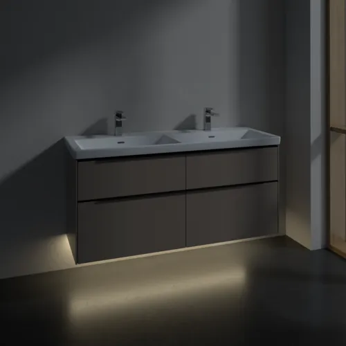 VILLEROY BOCH Subway 3.0 Vanity unit, s osvětlením, 4 výsuvy, 1272 x 576 x 478 mm, taupe #C568L1VM, obrázek 5