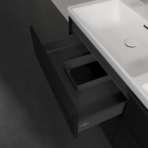VILLEROY BOCH Subway 3.0 Vanity unit, s osvětlením, 4 výsuvy, 1272 x 576 x 478 mm, Volcano Black #C568L1VL, obrázek 8