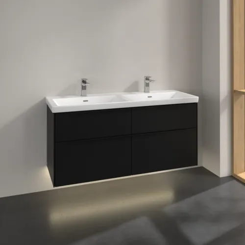 VILLEROY BOCH Subway 3.0 Vanity unit, s osvětlením, 4 výsuvy, 1272 x 576 x 478 mm, Volcano Black #C568L1VL, obrázek 2