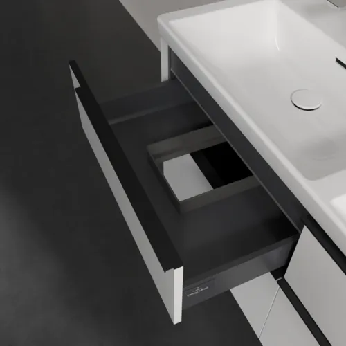 VILLEROY BOCH Subway 3.0 Vanity unit, s osvětlením, 4 výsuvy, 1272 x 576 x 478 mm, Brilliant White #C568L1VE, obrázek 8