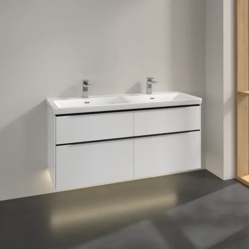 VILLEROY BOCH Subway 3.0 Vanity unit, s osvětlením, 4 výsuvy, 1272 x 576 x 478 mm, Pure White #C568L1VF, obrázek 2