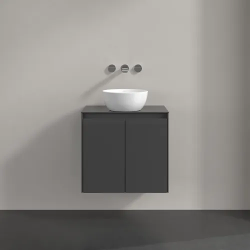 VILLEROY BOCH Toaletní skříňka Collaro, 2 dveře, 600 x 548 x 380 mm, lesklá šedá / lesklá šedá #C15000FP, obrázek 3