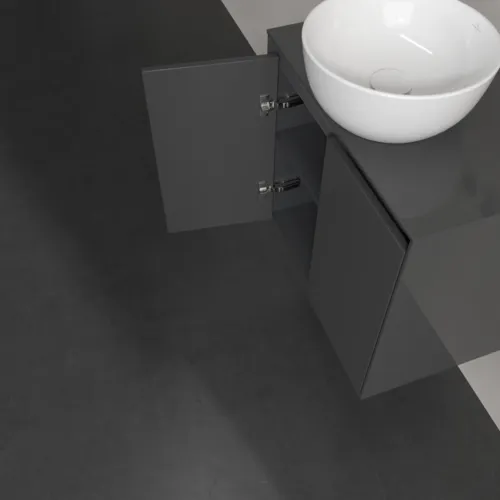 VILLEROY BOCH Toaletní skříňka Collaro, 2 dveře, 600 x 548 x 380 mm, lesklá šedá / lesklá šedá #C15000FP, obrázek 6