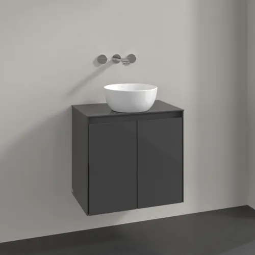 VILLEROY BOCH Toaletní skříňka Collaro, 2 dveře, 600 x 548 x 380 mm, lesklá šedá / lesklá šedá #C15000FP, obrázek 2
