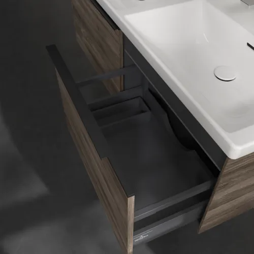 VILLEROY BOCH Subway 3.0 Vanity unit, s osvětlením, 2 výsuvy, 1272 x 429 x 478 mm, Stone Oak #C567L1RK, obrázek 7