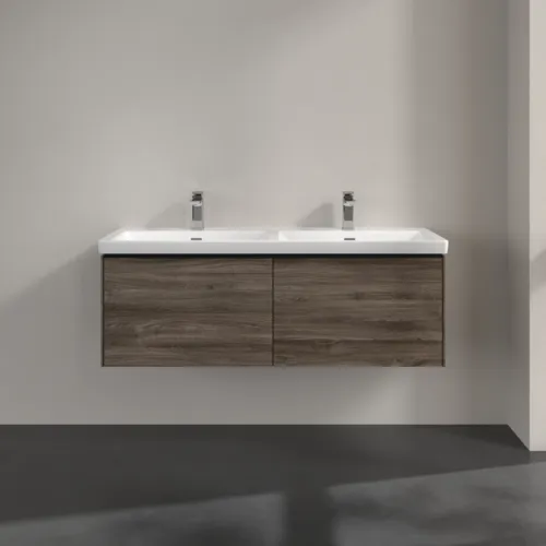 VILLEROY BOCH Subway 3.0 Vanity unit, s osvětlením, 2 výsuvy, 1272 x 429 x 478 mm, Stone Oak #C567L1RK, obrázek 3