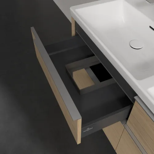 VILLEROY BOCH Subway 3.0 Vanity unit, s osvětlením, 4 výsuvy, 1272 x 576 x 478 mm, dub severský #C568L0VJ, obrázek 8