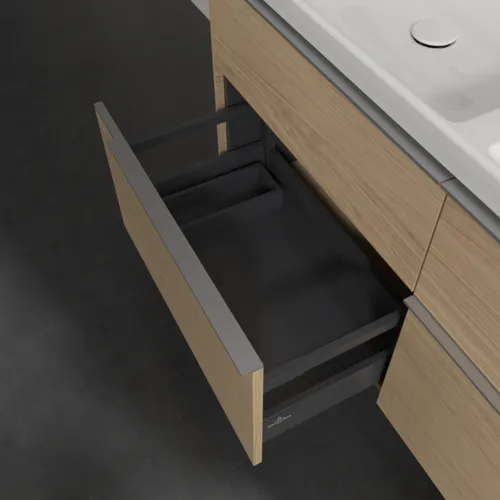 VILLEROY BOCH Subway 3.0 Vanity unit, s osvětlením, 4 výsuvy, 1272 x 576 x 478 mm, dub severský #C568L0VJ, obrázek 7