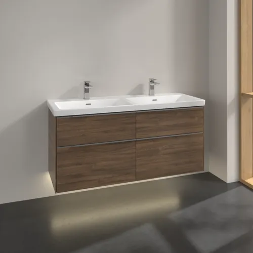 VILLEROY BOCH Subway 3.0 Vanity unit, s osvětlením, 4 výsuvy, 1272 x 576 x 478 mm, Arizona Oak #C568L0VH, obrázek 2