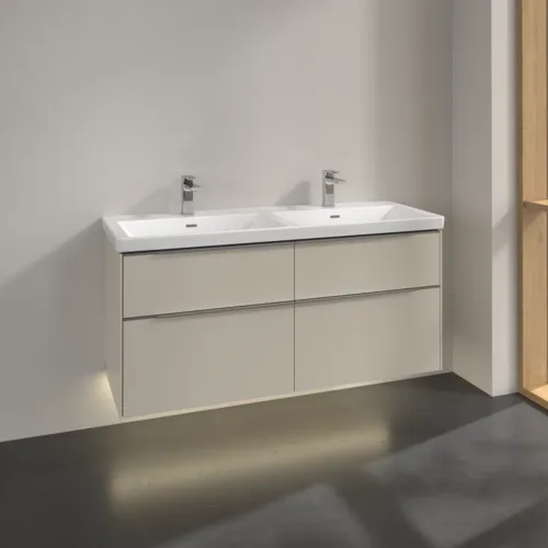 VILLEROY BOCH Subway 3.0 Vanity unit, s osvětlením, 4 výsuvy, 1272 x 576 x 478 mm, Cashmere Grey #C568L0VN, obrázek 2
