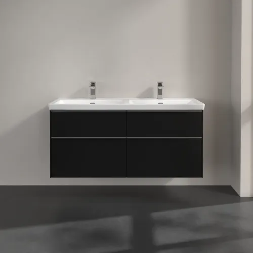 VILLEROY BOCH Subway 3.0 Vanity unit, s osvětlením, 4 výsuvy, 1272 x 576 x 478 mm, Volcano Black #C568L0VL, obrázek 3