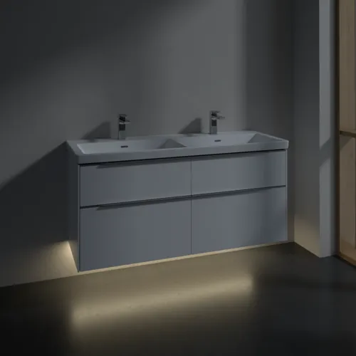 VILLEROY BOCH Subway 3.0 Vanity unit, s osvětlením, 4 výsuvy, 1272 x 576 x 478 mm, Pure White #C568L0VF, obrázek 5