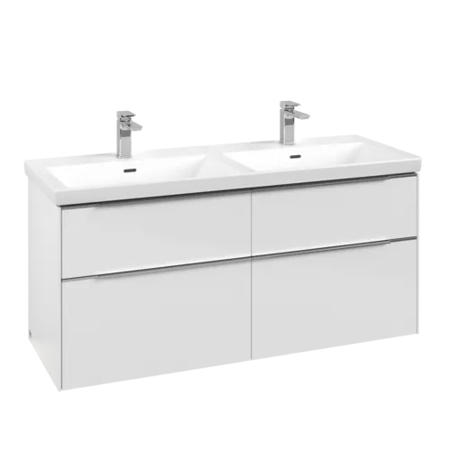 VILLEROY BOCH Subway 3.0 Vanity unit, s osvětlením, 4 výsuvy, 1272 x 576 x 478 mm, Brilliant White #C568L0VE