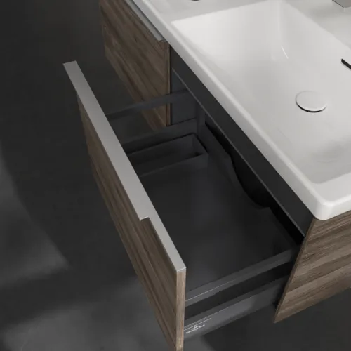 VILLEROY BOCH Subway 3.0 Vanity unit, s osvětlením, 2 výsuvy, 1272 x 429 x 478 mm, Stone Oak #C567L0RK, obrázek 7