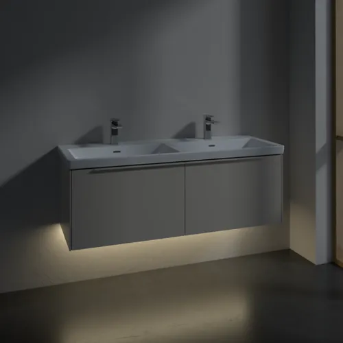 VILLEROY BOCH Subway 3.0 Vanity unit, s osvětlením, 2 výsuvy, 1272 x 429 x 478 mm, Cashmere Grey #C567L2VN, obrázek 5