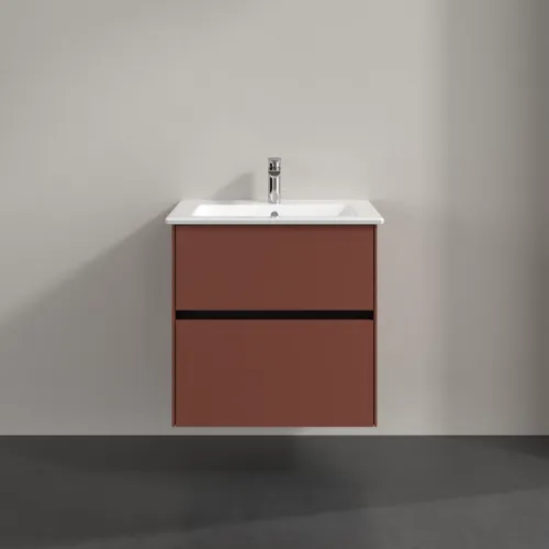 VILLEROY BOCH Toaletní skříňka Collaro, 2 výsuvy, 611 x 610 x 480 mm, vínově červená #C14300AH, obrázek 3