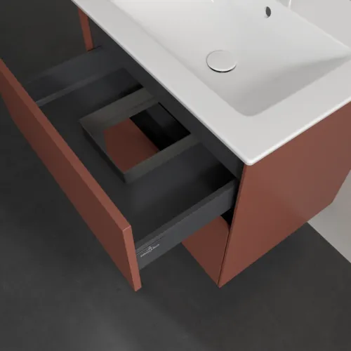 VILLEROY BOCH Toaletní skříňka Collaro, 2 výsuvy, 611 x 610 x 480 mm, vínově červená #C14300AH, obrázek 7