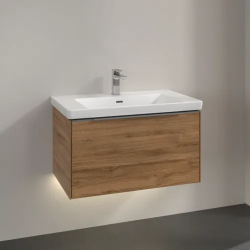 VILLEROY BOCH Subway 3.0 Vanity unit, s osvětlením, 1 zásuvka, 772 x 429 x 478 mm, dub Kansas #C573L0RH, obrázek 2