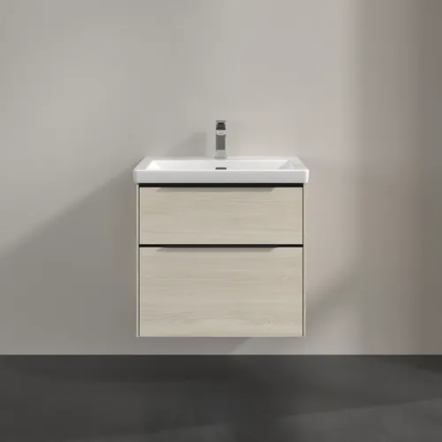 VILLEROY BOCH Subway 3.0 Vanity unit, s osvětlením, 2 výsuvy, 622 x 576 x 478 mm, bílý dub #C576L1AA, obrázek 3