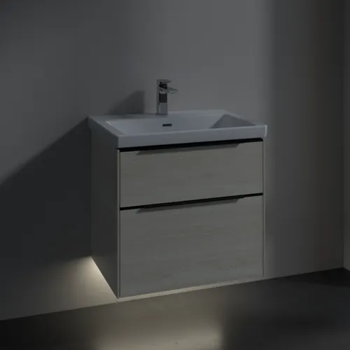 VILLEROY BOCH Subway 3.0 Vanity unit, s osvětlením, 2 výsuvy, 622 x 576 x 478 mm, bílý dub #C576L1AA, obrázek 5