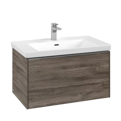 VILLEROY BOCH Subway 3.0 Vanity unit, s osvětlením, 1 zásuvka, 772 x 429 x 478 mm, Stone Oak #C573L0RK