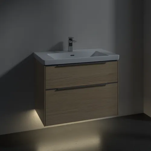 VILLEROY BOCH Subway 3.0 Vanity unit, s osvětlením, 2 výsuvy, 772 x 576 x 478 mm, severský dub #C574L0VJ, obrázek 5