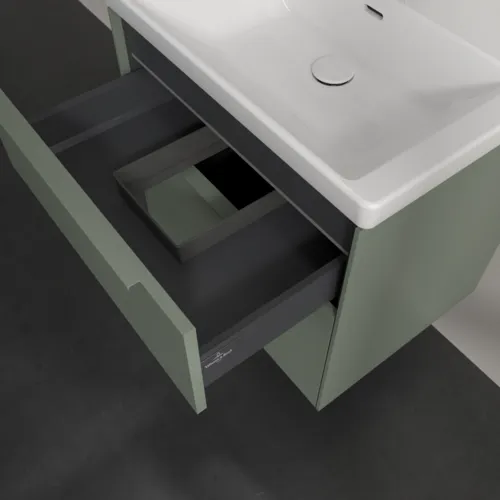 VILLEROY BOCH Subway 3.0 Vanity unit, s osvětlením, 2 výsuvy, 622 x 576 x 478 mm, Soft Green #C576L2AF, obrázek 8