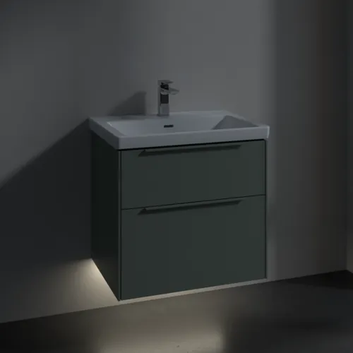 VILLEROY BOCH Subway 3.0 Vanity unit, s osvětlením, 2 výsuvy, 622 x 576 x 478 mm, Soft Green #C576L2AF, obrázek 5