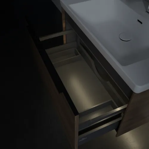 VILLEROY BOCH Subway 3.0 Vanity unit, s osvětlením, 1 zásuvka, 772 x 429 x 478 mm, Arizona Oak #C573L1VH, obrázek 8