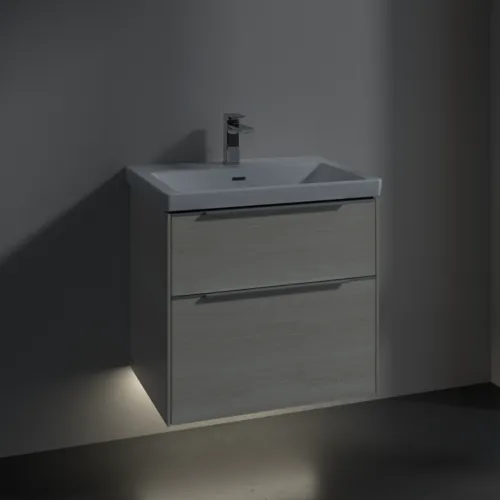 VILLEROY BOCH Subway 3.0 Vanity unit, s osvětlením, 2 výsuvy, 622 x 576 x 478 mm, bílý dub #C576L0AA, obrázek 5