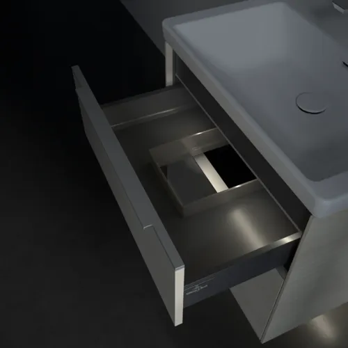 VILLEROY BOCH Subway 3.0 Vanity unit, s osvětlením, 2 výsuvy, 622 x 576 x 478 mm, bílý dub #C576L0AA, obrázek 9
