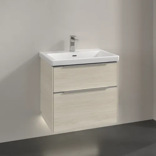 VILLEROY BOCH Subway 3.0 Vanity unit, s osvětlením, 2 výsuvy, 622 x 576 x 478 mm, bílý dub #C576L0AA, obrázek 2