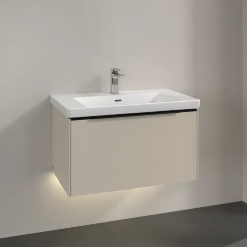 VILLEROY BOCH Subway 3.0 Vanity unit, s osvětlením, 1 zásuvka, 772 x 429 x 478 mm, Cashmere Grey #C573L1VN, obrázek 2