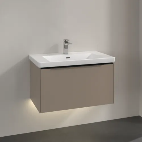VILLEROY BOCH Subway 3.0 Vanity unit, s osvětlením, 1 zásuvka, 772 x 429 x 478 mm, taupe #C573L1VM, obrázek 2
