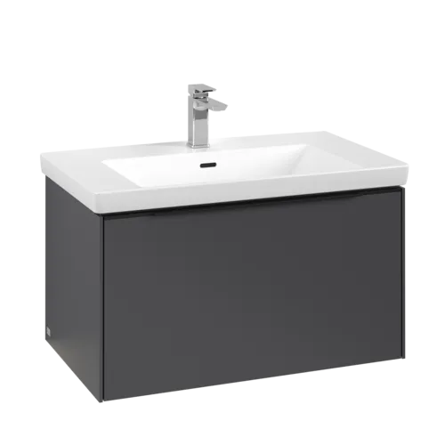 VILLEROY BOCH Subway 3.0 toaletní skříňka, s osvětlením, 1 zásuvka, 772 x 429 x 478 mm, grafitová barva #C573L1VR