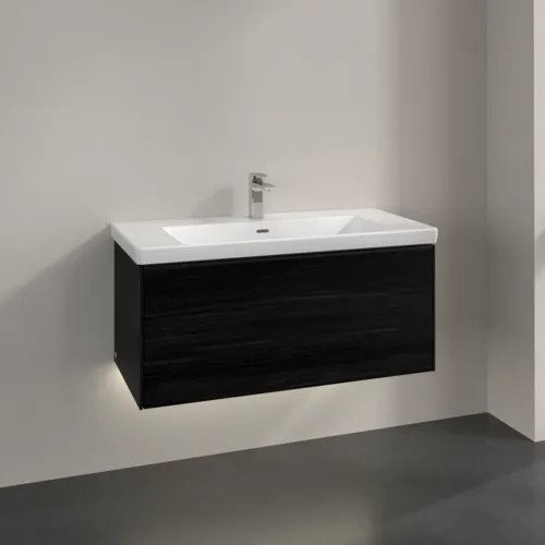 VILLEROY BOCH Subway 3.0 Vanity unit, s osvětlením, 1 zásuvka, 973 x 429 x 478 mm, černý dub #C569L1AB, obrázek 2