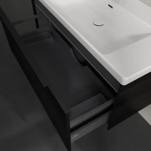 VILLEROY BOCH Subway 3.0 Vanity unit, s osvětlením, 1 zásuvka, 973 x 429 x 478 mm, černý dub #C569L1AB, obrázek 7