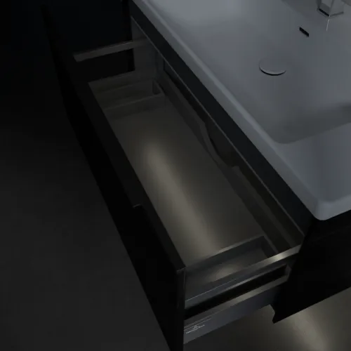 VILLEROY BOCH Subway 3.0 Vanity unit, s osvětlením, 1 zásuvka, 973 x 429 x 478 mm, černý dub #C569L1AB, obrázek 8