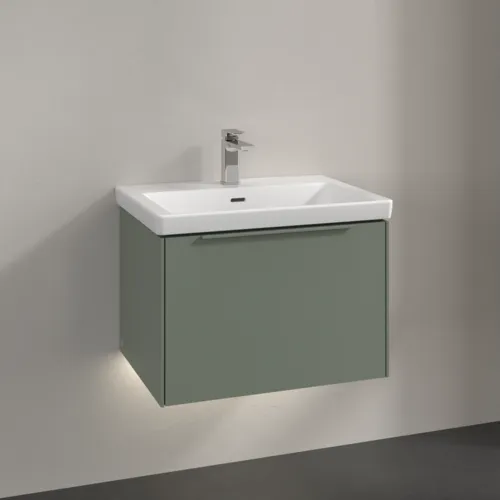 VILLEROY BOCH Subway 3.0 Vanity unit, s osvětlením, 1 zásuvka, 622 x 429 x 478 mm, Soft Green #C575L2AF, obrázek 2