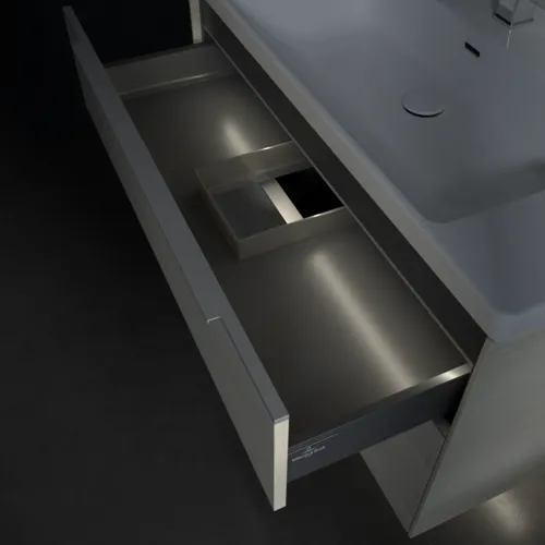 VILLEROY BOCH Subway 3.0 Vanity unit, s osvětlením, 2 výsuvy, 973 x 576 x 478 mm, bílý dub #C570L0AA, obrázek 9